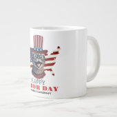 Eenvoudige Elegante Dag van de Arbeid met de vlag  Grote Koffiekop (Voorkant rechts)