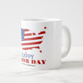 Eenvoudige Elegante Dag van de Arbeid met de vlag  Grote Koffiekop (Voorkant rechts)