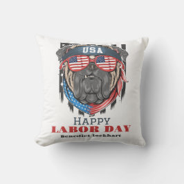 Eenvoudige Elegante Dag van de Arbeid met de vlag  Kussen