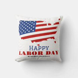 Eenvoudige Elegante Dag van de Arbeid met de vlag  Kussen