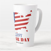 Eenvoudige Elegante Dag van de Arbeid met de vlag  Latte Mok (Rechterhoek)