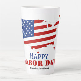 Eenvoudige Elegante Dag van de Arbeid met de vlag  Latte Mok