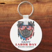 Eenvoudige Elegante Dag van de Arbeid met de vlag  Sleutelhanger (Voorkant)