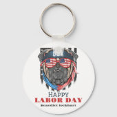 Eenvoudige Elegante Dag van de Arbeid met de vlag  Sleutelhanger (Achterkant)