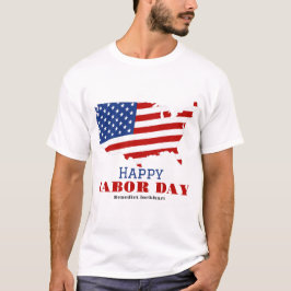 Eenvoudige Elegante Dag van de Arbeid met de vlag  T-shirt