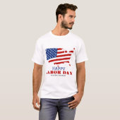 Eenvoudige Elegante Dag van de Arbeid met de vlag  T-shirt (Voorkant volledig)