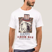 Eenvoudige Elegante Dag van de Arbeid met de vlag  T-shirt (Voorkant)