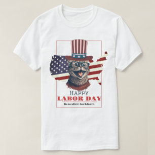 Eenvoudige Elegante Dag van de Arbeid met de vlag T-shirt