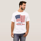 Eenvoudige Elegante Dag van de Arbeid met de vlag  T-shirt (Voorkant volledig)