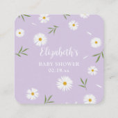 Eenvoudige Elegante Daisies Baby shower Luier Raff Informatiekaartje (Achterkant)