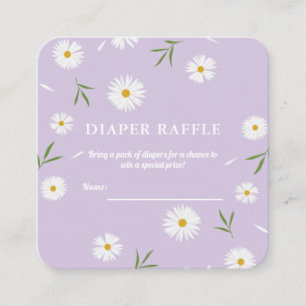 Eenvoudige Elegante Daisies Baby shower Luier Raff Informatiekaartje