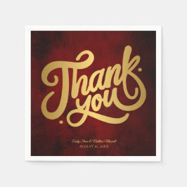Eenvoudige Elegante  DANK U bruiloft Servet