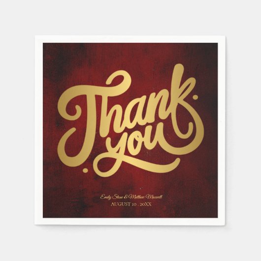Eenvoudige Elegante  DANK U bruiloft Servet (Voorkant)