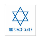 Eenvoudige Elegante Davidster #4 Familienaam Zelfinktende Stempel (Design)