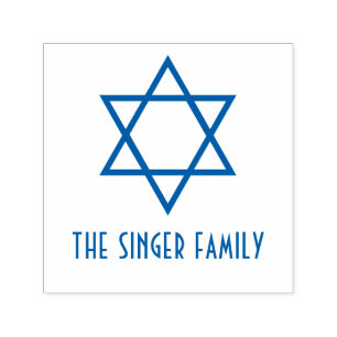 Eenvoudige Elegante Davidster #4 Familienaam Zelfinktende Stempel
