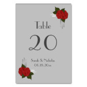 Eenvoudige Elegante Deco Roos Trouwtafel Kaart (Voorkant)