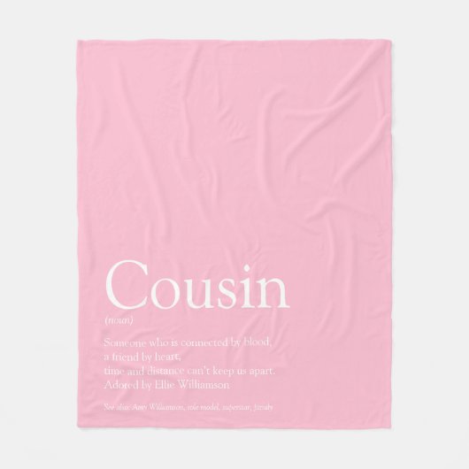 Eenvoudige Elegante Definitie Neef Roze Fleece Deken (Voorkant)