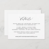 Eenvoudige elegante details over het zwarte en wit informatiekaartje (Voorkant / Achterkant)