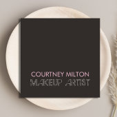 Eenvoudige elegante donkere make-up artist vierkante visitekaartje