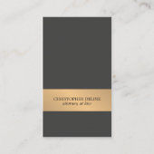 Eenvoudige Elegante Donkergrijze Faux Gold Stripe  Visitekaartje (Voorkant)
