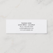 Eenvoudige Elegante Donkergrijze Gouden Lijnen Con Mini Visitekaartje (Achterkant)