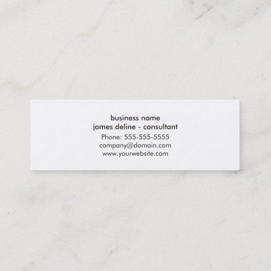 Eenvoudige Elegante Donkergrijze Gouden Lijnen Con Mini Visitekaartje (Achterkant)