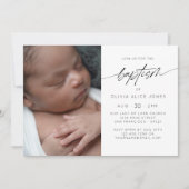 Eenvoudige elegante doop doopsel script foto kaart (Voorkant)