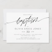 Eenvoudige Elegante Doop Uitnodiging Script (Voorkant)