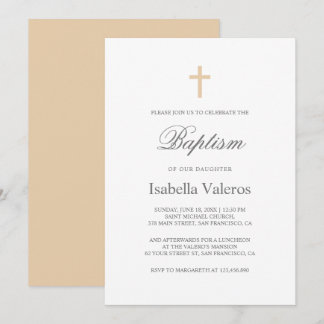 Eenvoudige Elegante Eenvoudige Koffie room Doop Kaart