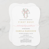 Eenvoudige Elegante Eerste Heilige Communie Kaart (Voorkant / Achterkant)