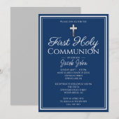 Eenvoudige elegante eerste Heilige Communie uitnod Kaart (Voorkant / Achterkant)