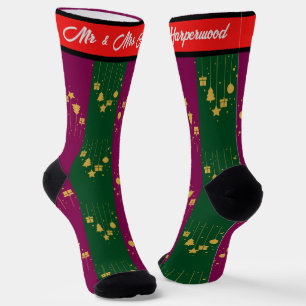 Eenvoudige Elegante eerste kerstmis Mr & Mrs Koppe Sokken