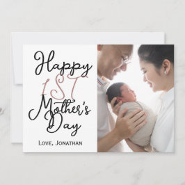 Eenvoudige Elegante eerste Moederdag One Foto Feestdagenkaart