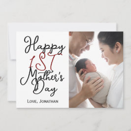 Eenvoudige Elegante eerste Moederdag One Foto Feestdagenkaart