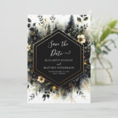 Eenvoudige elegante Enchanted Forest bruiloft Save The Date (Staand voorkant)