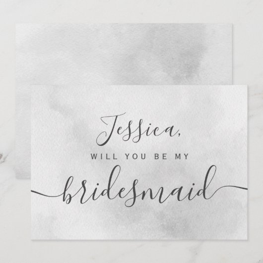 Eenvoudige Elegante Esthetische Aquarel mijn bruid Kaart (Voorkant / Achterkant)