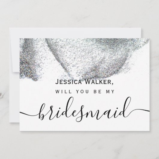 Eenvoudige Elegante Esthetische Glitter mijn bruid Kaart (Voorkant)