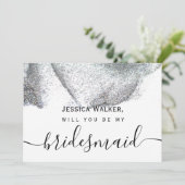 Eenvoudige Elegante Esthetische Glitter mijn bruid Kaart (Staand voorkant)