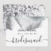 Eenvoudige Elegante Esthetische Glitter mijn bruid Kaart (Voorkant / Achterkant)