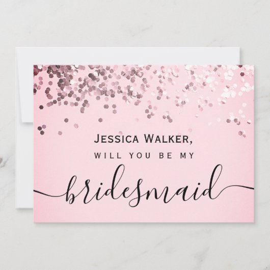 Eenvoudige Elegante Esthetische Glitter mijn bruid Kaart (Voorkant)