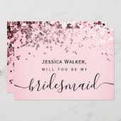 Eenvoudige Elegante Esthetische Glitter mijn bruid Kaart (Voorkant / Achterkant)