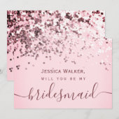 Eenvoudige Elegante Esthetische Glitter mijn bruid Kaart (Voorkant / Achterkant)