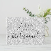 Eenvoudige Elegante Esthetische Glitter mijn bruid Kaart (Staand voorkant)