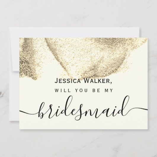 Eenvoudige Elegante Esthetische Glitter mijn bruid Kaart (Voorkant)