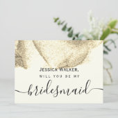 Eenvoudige Elegante Esthetische Glitter mijn bruid Kaart (Staand voorkant)