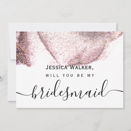 Eenvoudige Elegante Esthetische Glitter mijn bruid Kaart (Voorkant)