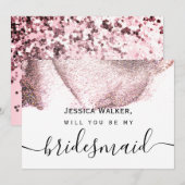 Eenvoudige Elegante Esthetische Glitter mijn bruid Kaart (Voorkant / Achterkant)