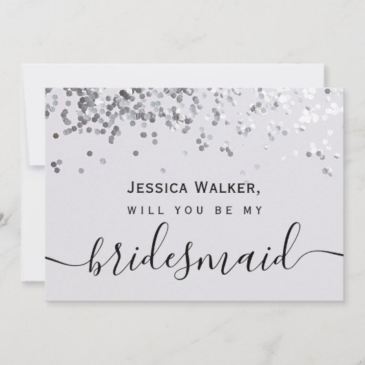 Eenvoudige Elegante Esthetische Glitter mijn bruid Kaart (Voorkant)