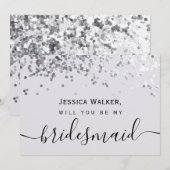 Eenvoudige Elegante Esthetische Glitter mijn bruid Kaart (Voorkant / Achterkant)