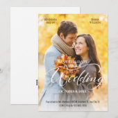 Eenvoudige elegante esthetische moderne trouwfoto kaart (Voorkant / Achterkant)